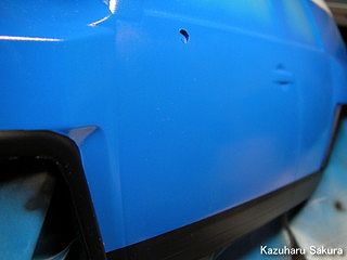 タミヤ CC-01 FJクルーザー 製作記 ～ ボディ塗装 ～ 3000番のコンパウンド（Mr.コンパウンド細目）で磨いた後